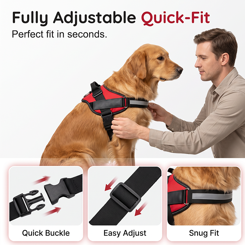 🐕 Reflective No-Pull Dog Harness with Control Handle