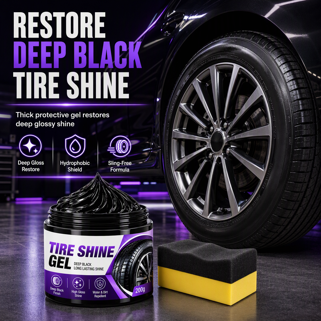 🚗 Tire & Black Trim Shine Gel