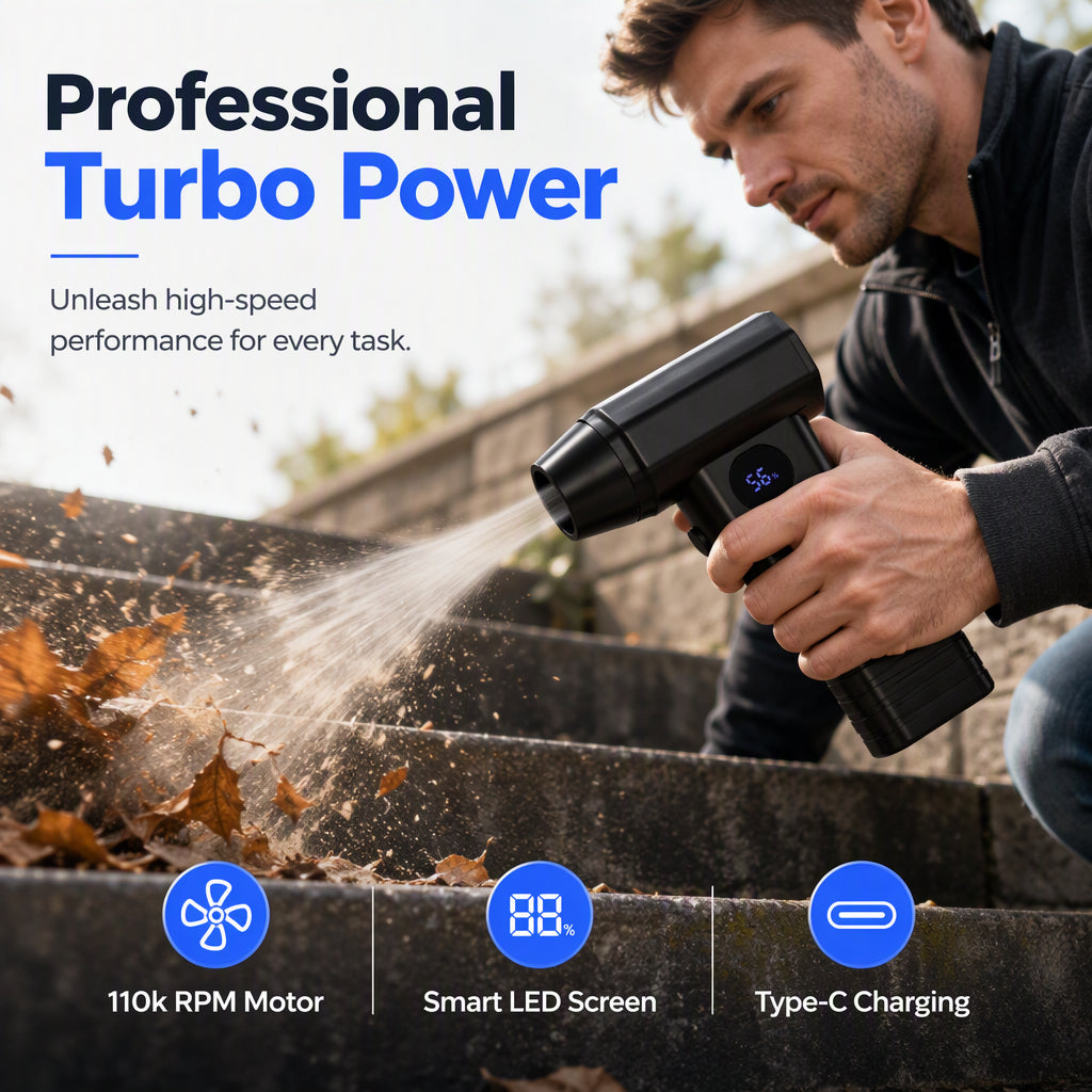 💨 Cordless High-Speed Turbo Blower for Quick Cleanup
