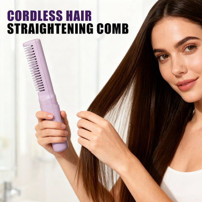 💇 Portable Cordless Hair Straightening Comb