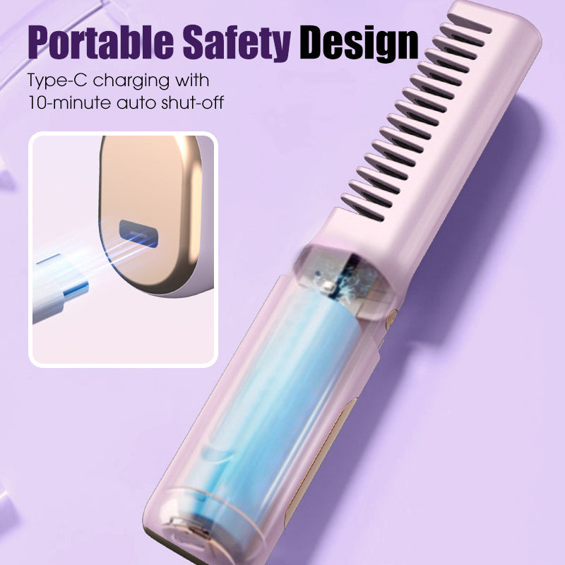 💇 Portable Cordless Hair Straightening Comb