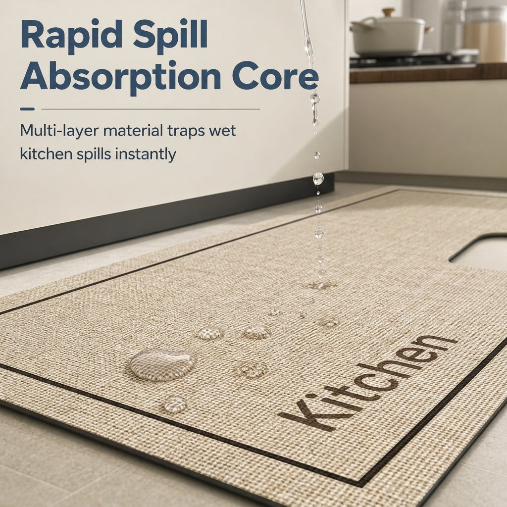 🏠 L-Shaped Absorbent Kitchen Floor Mat
