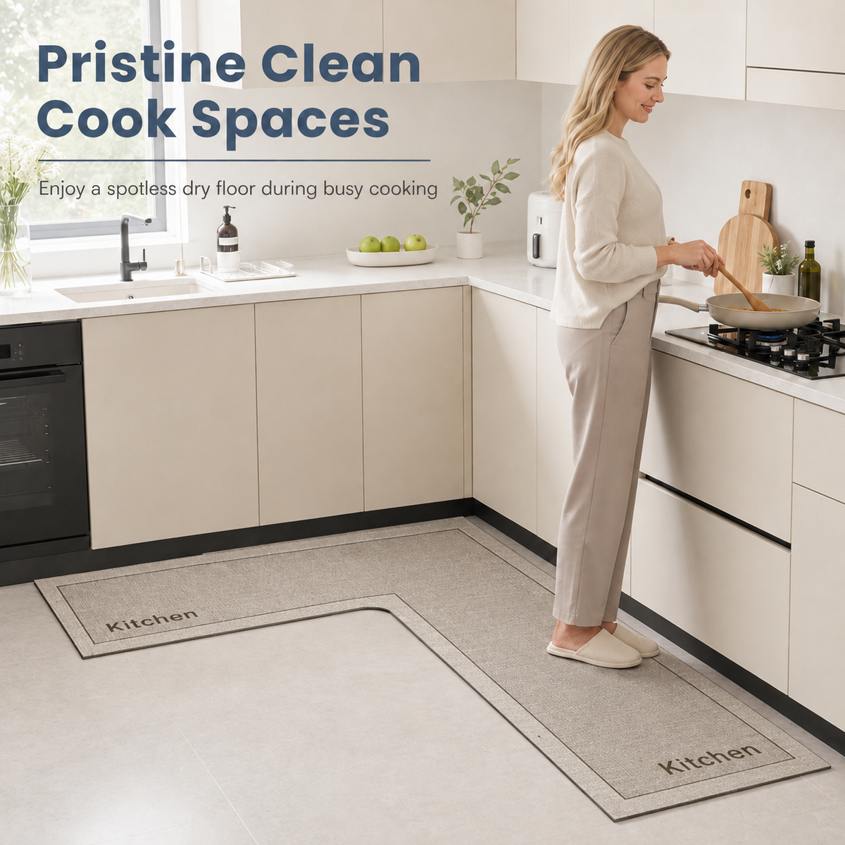 🏠 L-Shaped Absorbent Kitchen Floor Mat