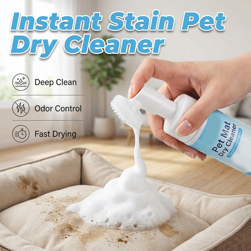 🐾 Waterless Pet Mat & Fabric Foam Cleaner with Brush