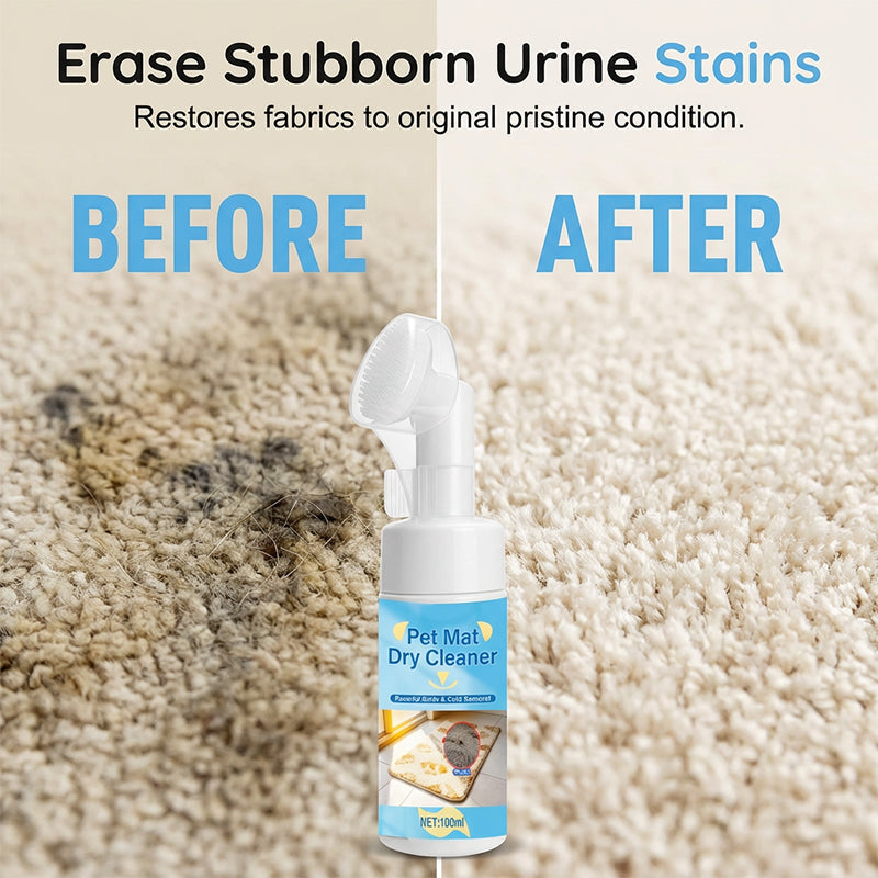 🐾 Waterless Pet Mat & Fabric Foam Cleaner with Brush