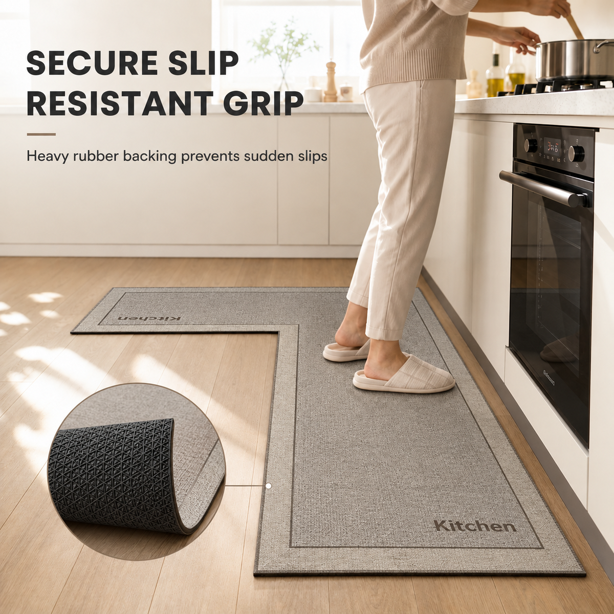 🏠 L-Shaped Absorbent Kitchen Floor Mat