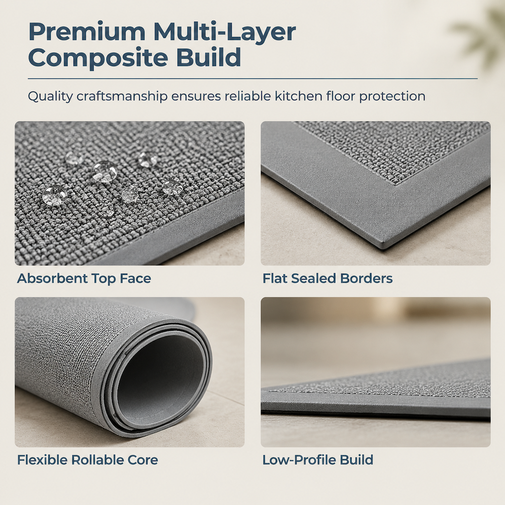 🏠 L-Shaped Absorbent Kitchen Floor Mat