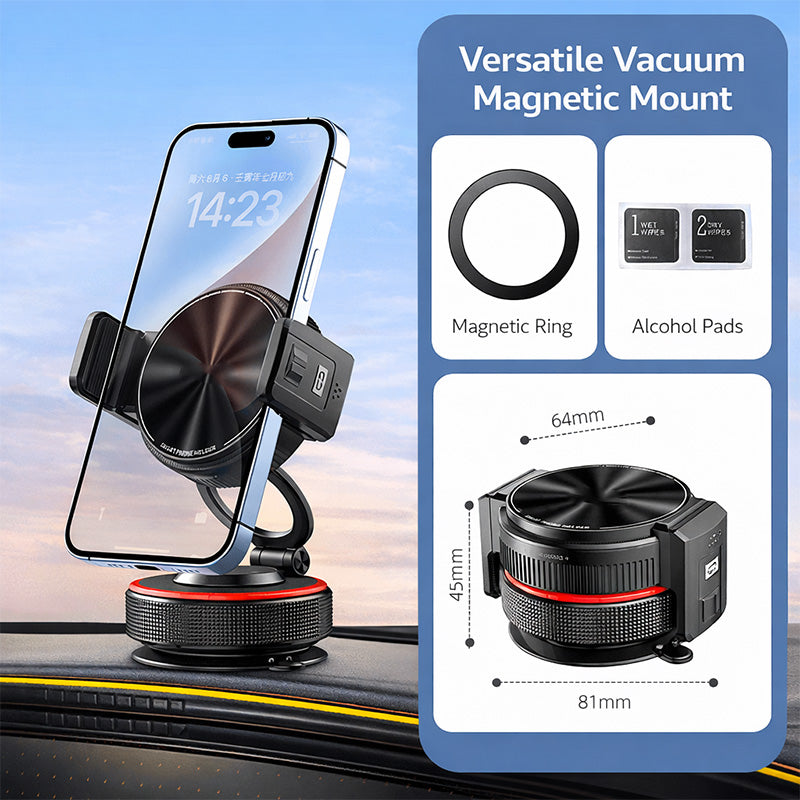 📱 Vacuum-Suction Magnetic Car Phone Holder
