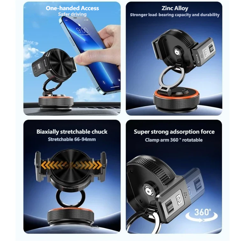 📱 Vacuum-Suction Magnetic Car Phone Holder