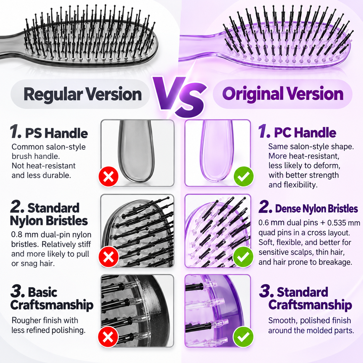 💇 Portable Detangling & Scalp Massage Hairbrush