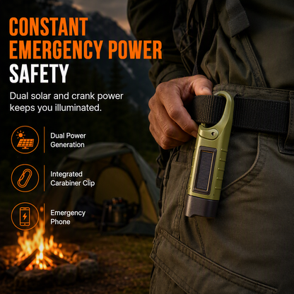 🔦 Hand-Crank & Solar Emergency Flashlight