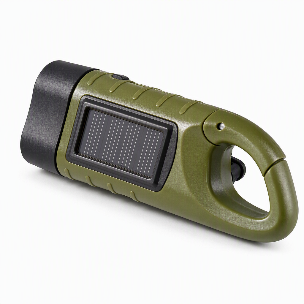 🔦 Hand-Crank & Solar Emergency Flashlight