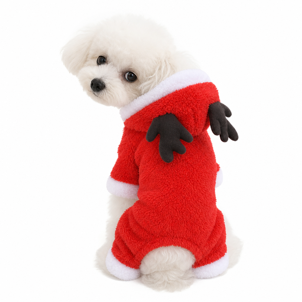 🐾 Warm Flannel Reindeer Pet Jumpsuit