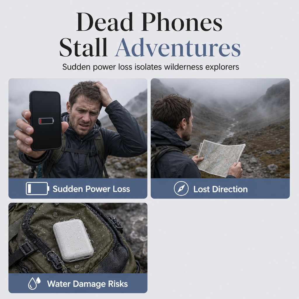 🔋 Rugged Solar-Assisted Outdoor Power Bank with Compass
