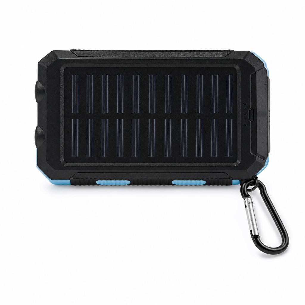 🔋 Rugged Solar-Assisted Outdoor Power Bank with Compass