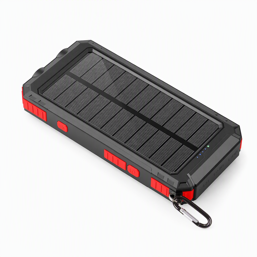 🔋 Rugged Solar-Assisted Outdoor Power Bank with Compass