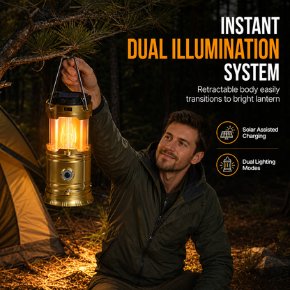 ⛺ Portable Solar LED Collapsible Camping Lantern
