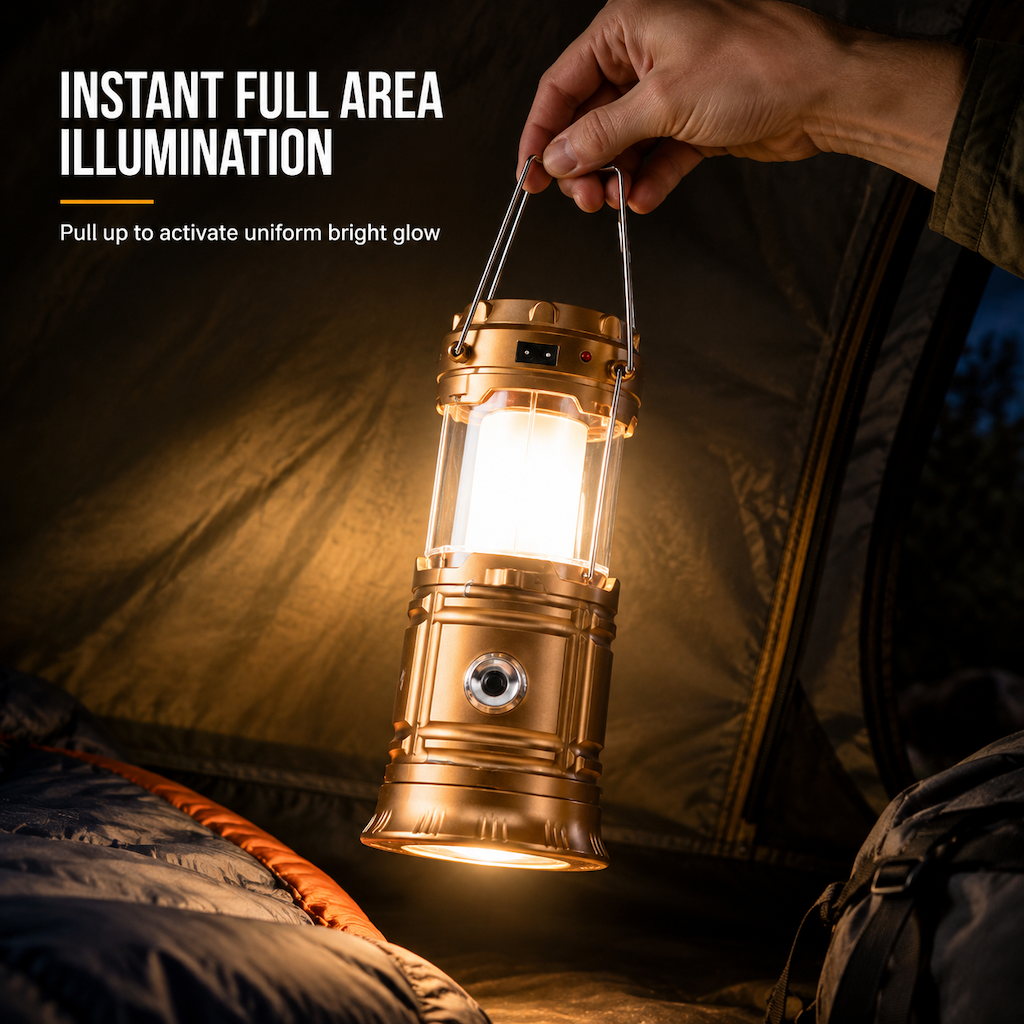 ⛺ Portable Solar LED Collapsible Camping Lantern
