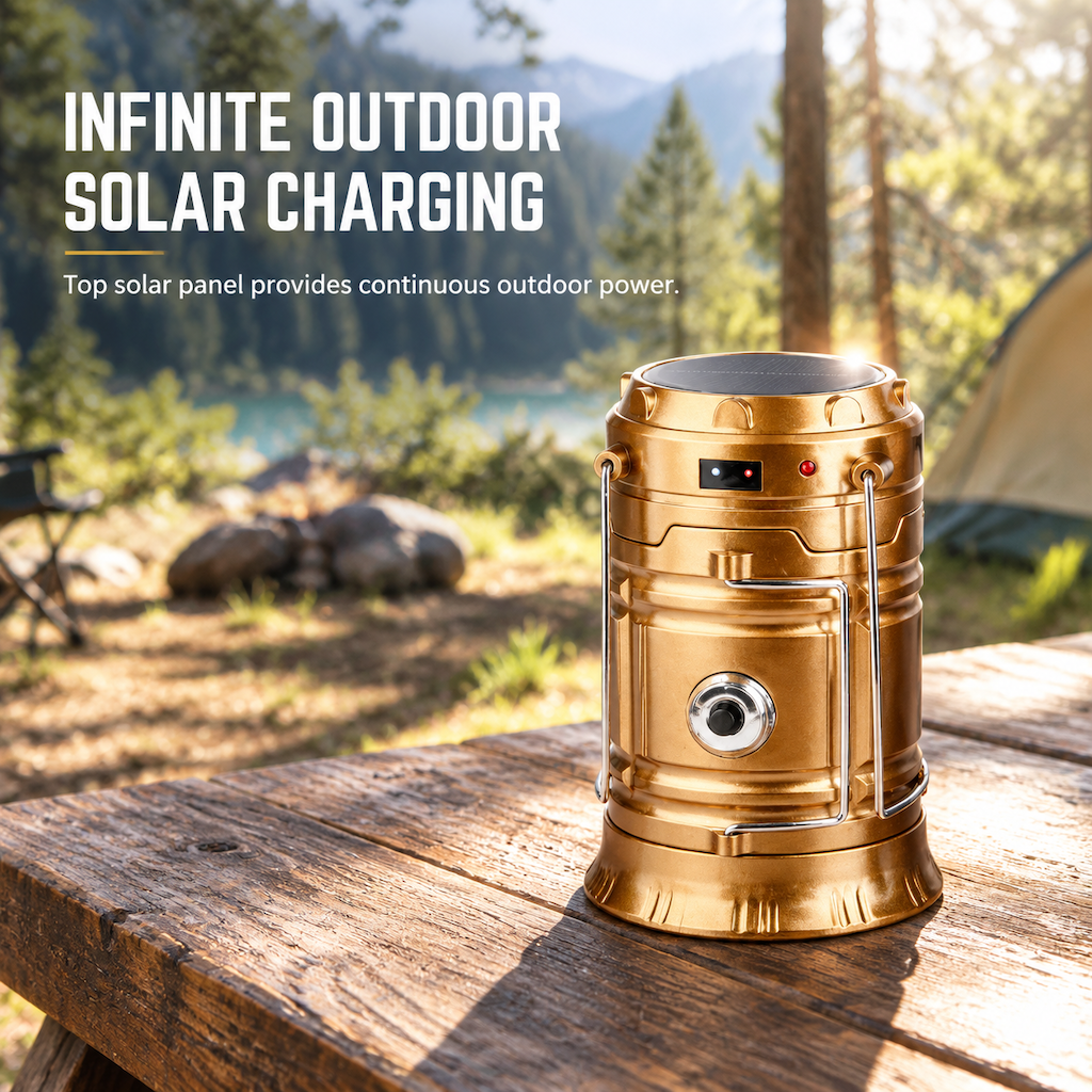 ⛺ Portable Solar LED Collapsible Camping Lantern