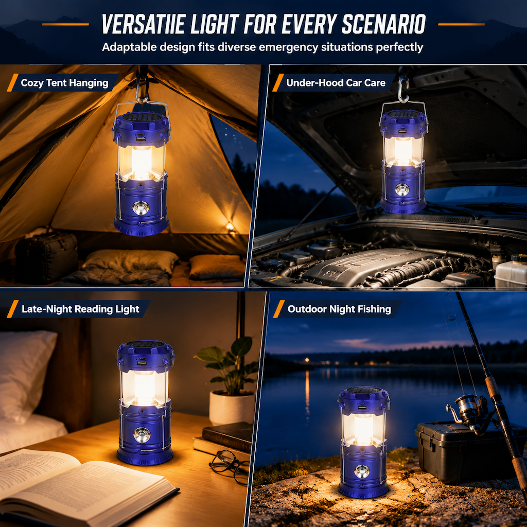 ⛺ Portable Solar LED Collapsible Camping Lantern