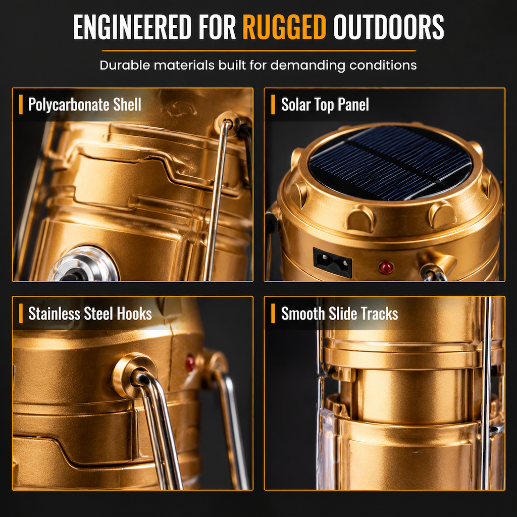 ⛺ Portable Solar LED Collapsible Camping Lantern