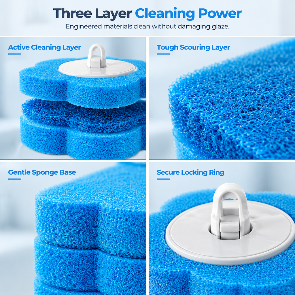 🚽 Wall-Mounted Disposable Toilet Brush with Refill Heads