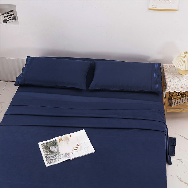 🛏️ Embroidered European-Style Bedding Sheet Set