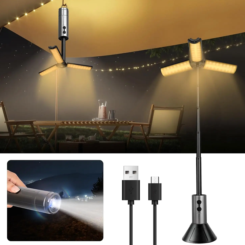 ⛺ Portable Foldable 3-in-1 LED Camping Light