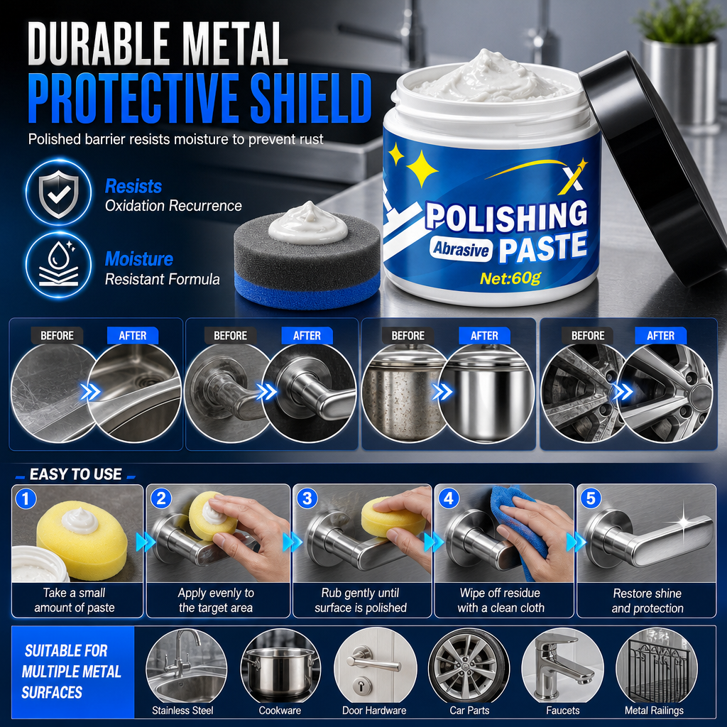 ✨ Metal Polishing Paste with Sponge