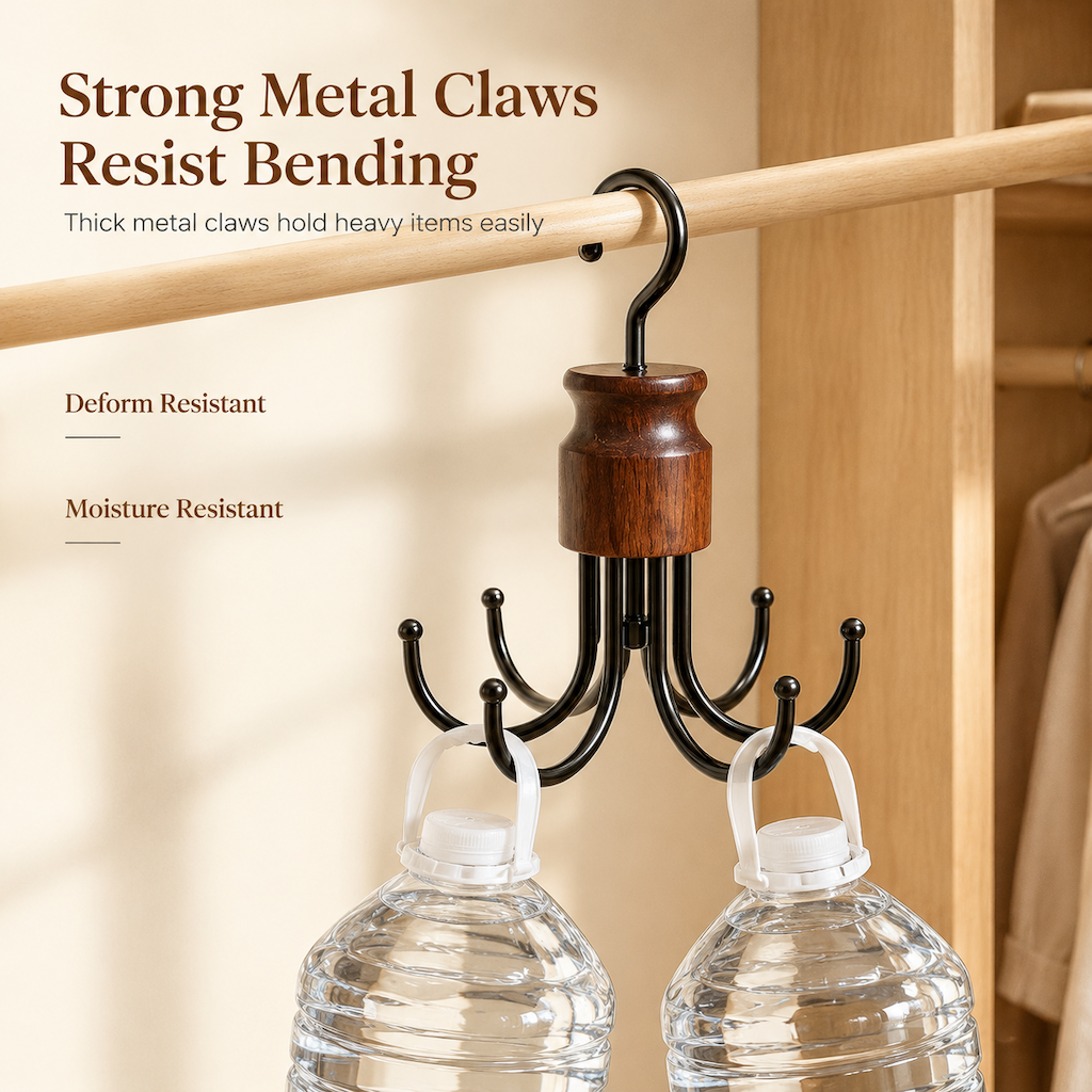 👜 Heavy-Duty Multi-Function Hanger with 8 Metal Hooks