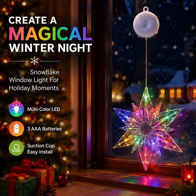 ✨ Reusable Christmas Suction Window Light