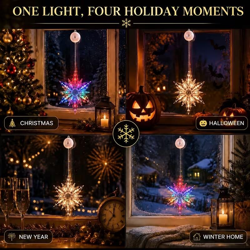 ✨ Reusable Christmas Suction Window Light