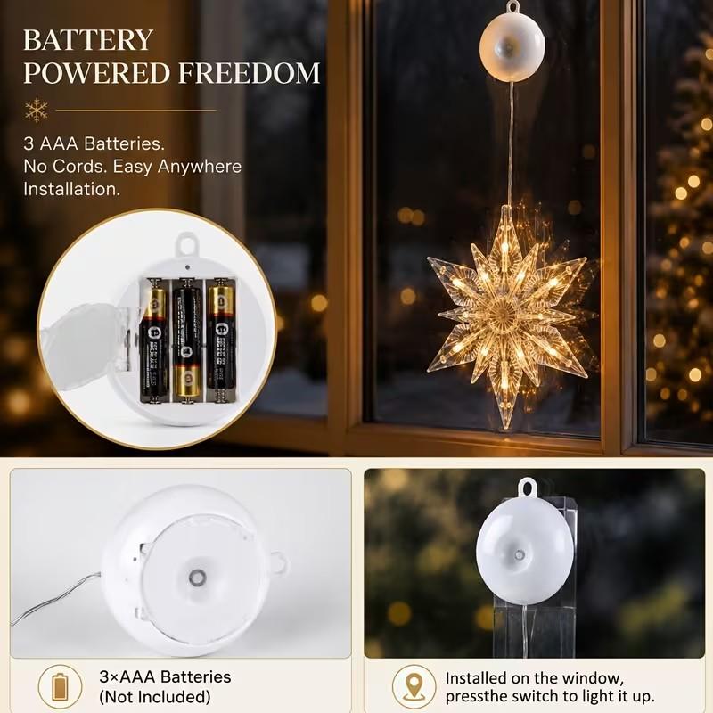 ✨ Reusable Christmas Suction Window Light