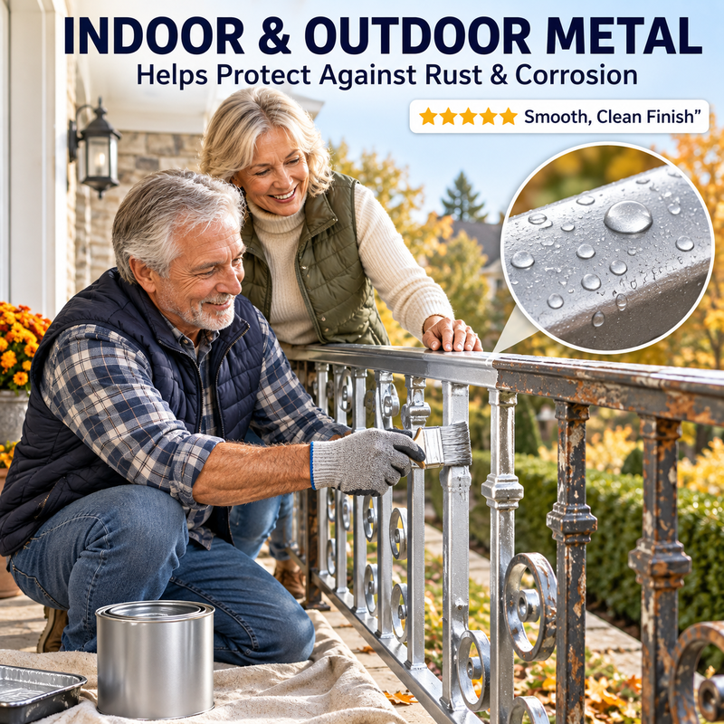 🎨 Water-Based Metallic Silver Paint for Metal Renovation