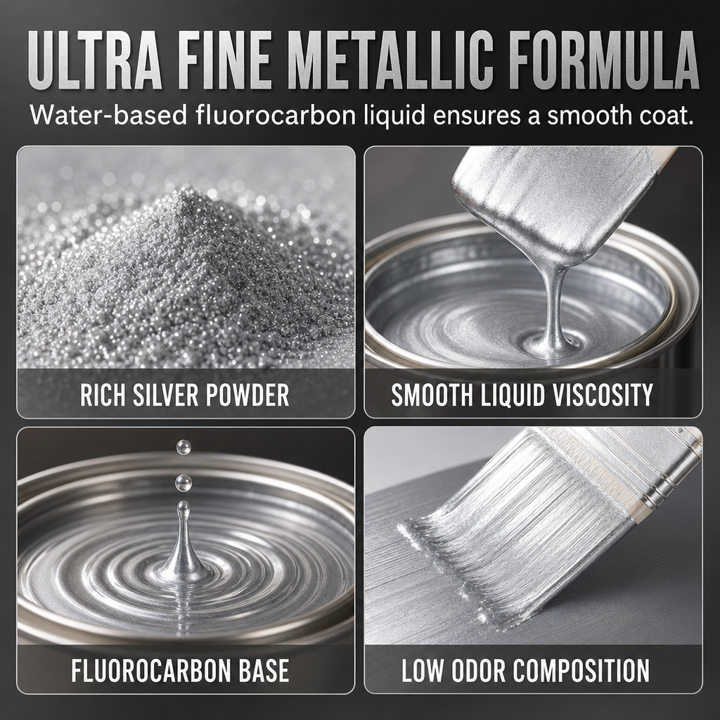 🎨 Water-Based Metallic Silver Paint for Metal Renovation