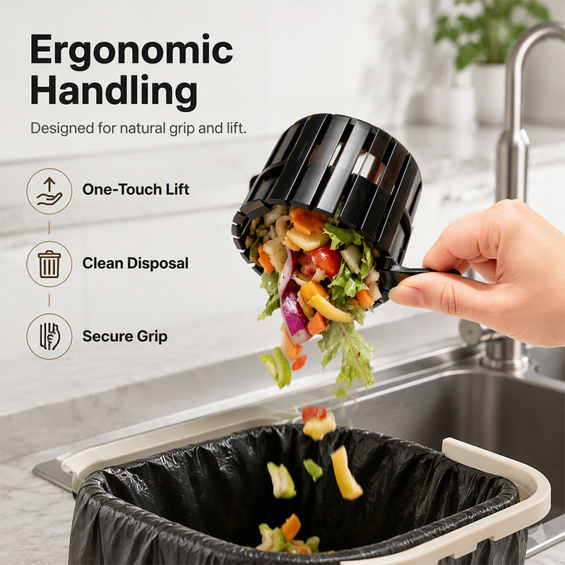 🚰 Gravity-Scrape Kitchen Sink Strainer Basket