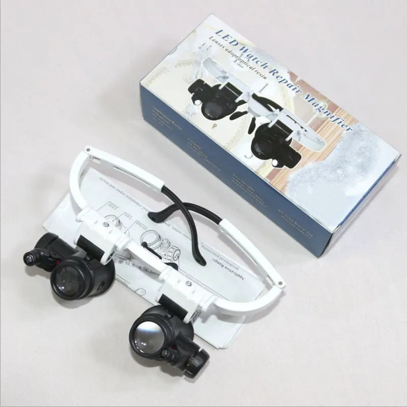 🔍 Binocular Magnifier Glasses with Dual LED Lights