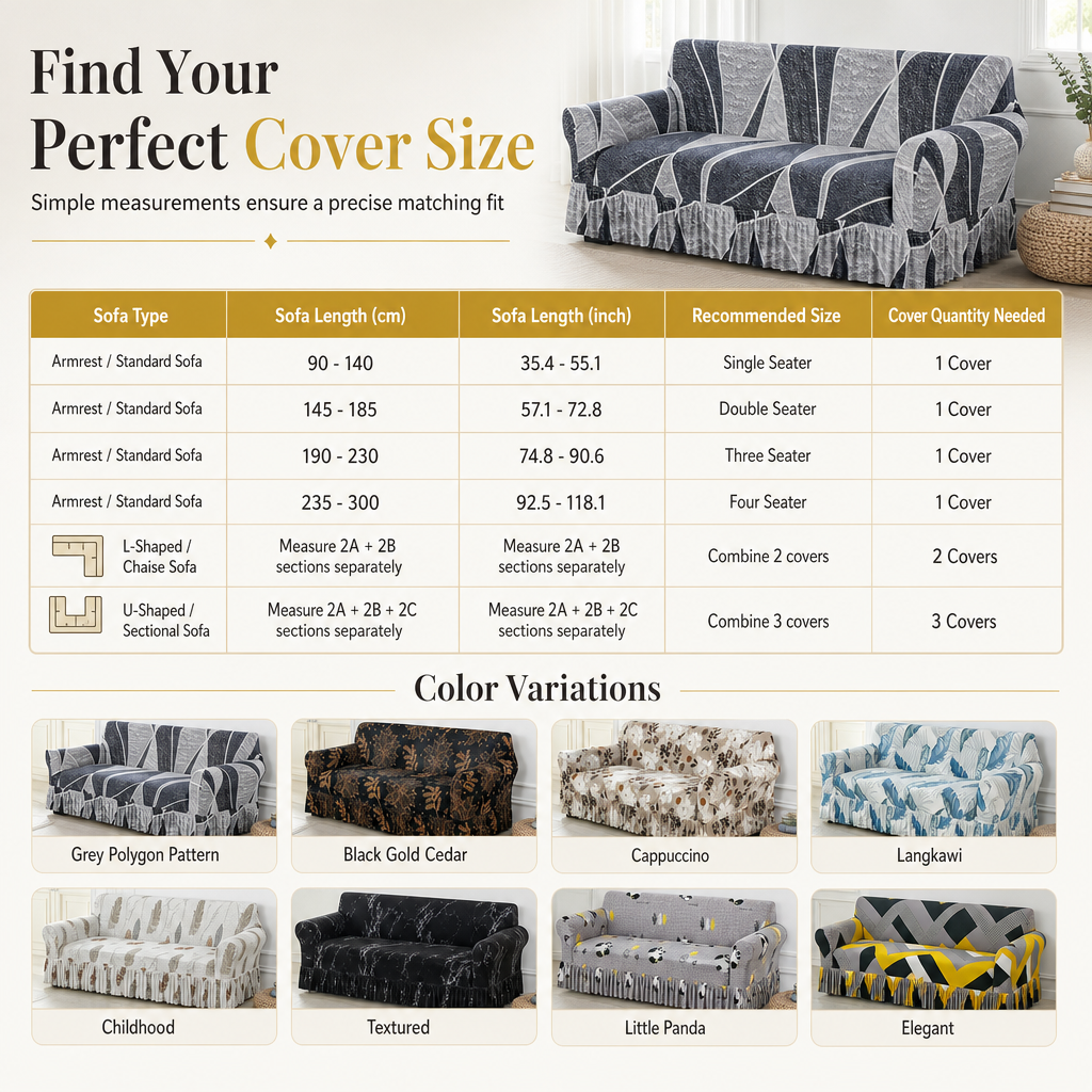 🛋️ Universal Stretch Full-Coverage Sofa Slipcover
