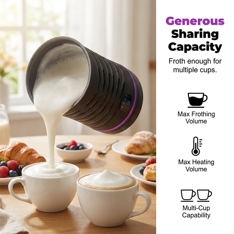 ☕ 4-in-1 Electric Milk Frother for Hot & Cold Drinks