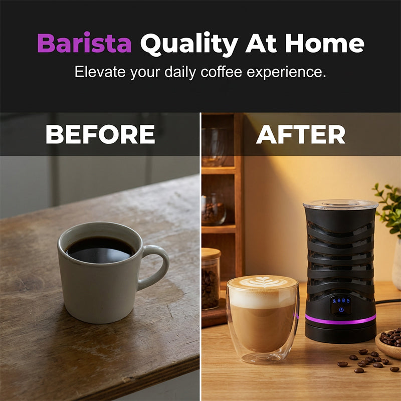 ☕ 4-in-1 Electric Milk Frother for Hot & Cold Drinks