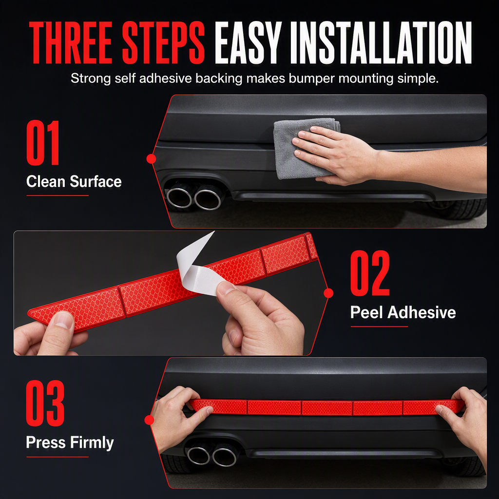 🚗 Reflective Car Sticker Strip for Trunk & Rear Bumper