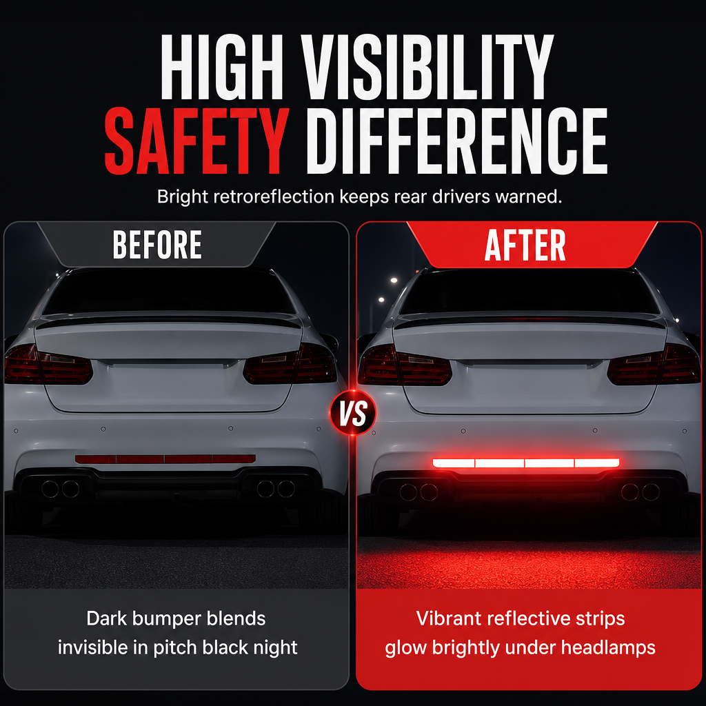 🚗 Reflective Car Sticker Strip for Trunk & Rear Bumper