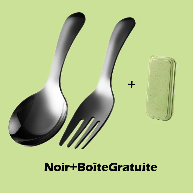 🍱 Compact Stainless-Steel Spoon & Fork Lunchbox Set