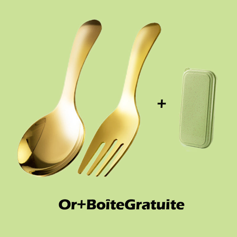 🍱 Compact Stainless-Steel Spoon & Fork Lunchbox Set
