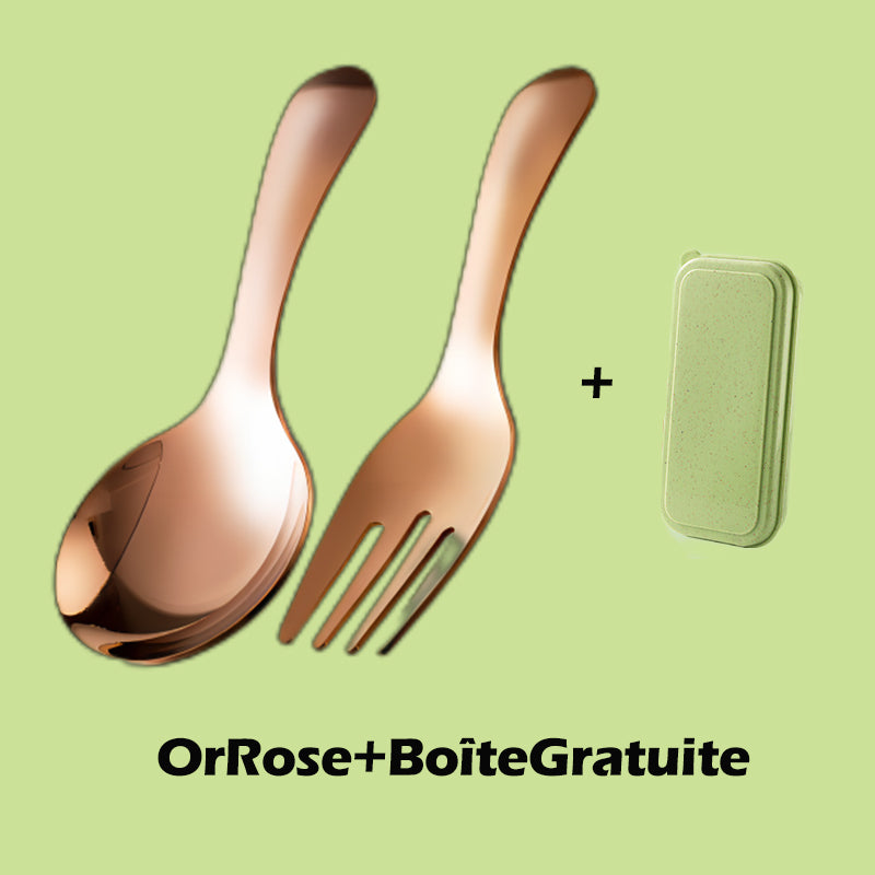🍱 Compact Stainless-Steel Spoon & Fork Lunchbox Set