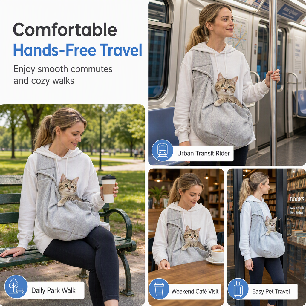 🐾 Breathable Crossbody Pet Carrier Sling Bag