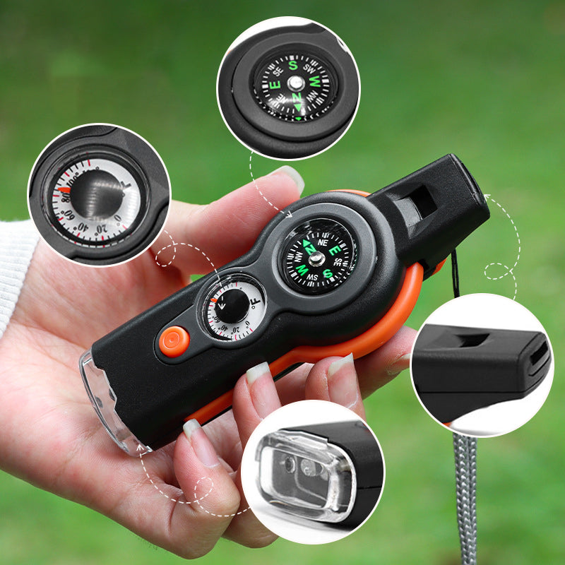 🏕️ 7-in-1 Multi-Function Outdoor Survival Whistle