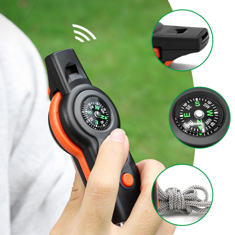 🏕️ 7-in-1 Multi-Function Outdoor Survival Whistle