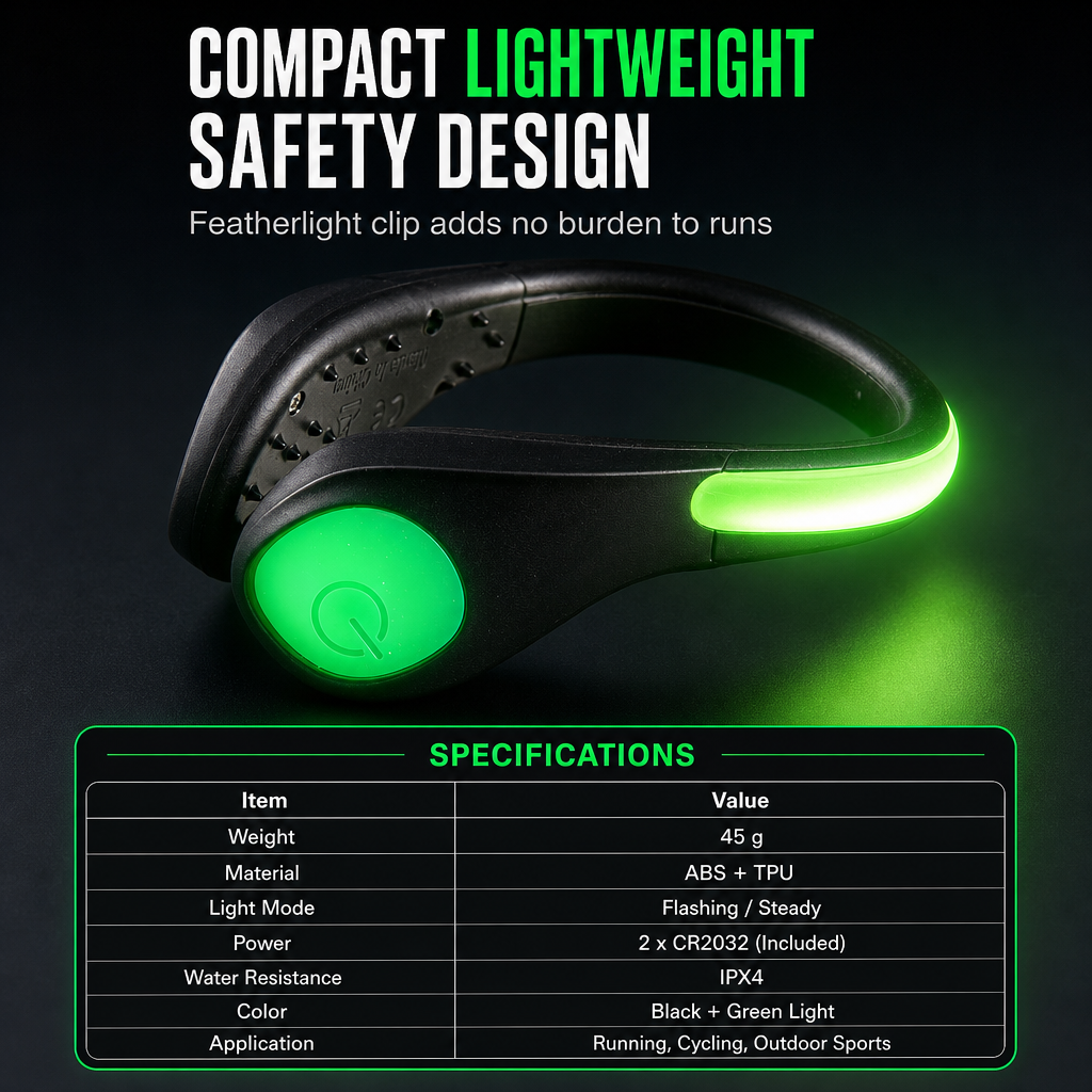 LED Shoe Clip Lights – 2-Piece Set for Evening Walks & Runs
