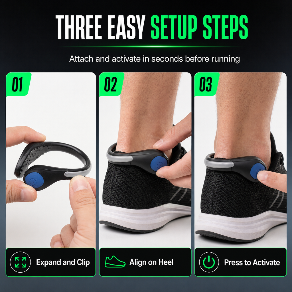 LED Shoe Clip Lights – 2-Piece Set for Evening Walks & Runs